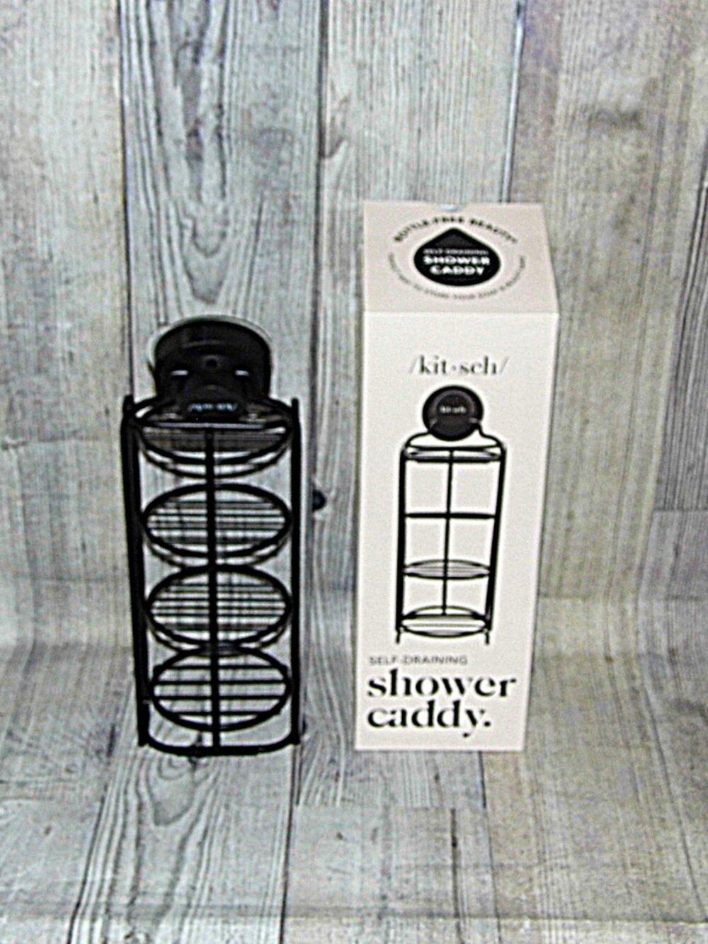 KITSCH Self-Draining Shower Caddy Black NEW